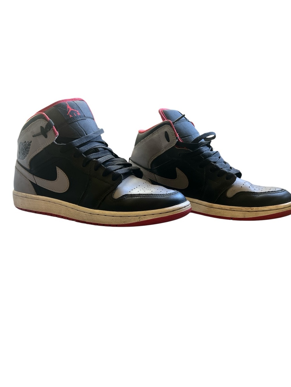 Nike High-Top Michael Jordan Air Sneakers in Black, Gray & Red